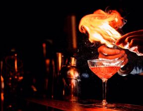 Flaming cocktail