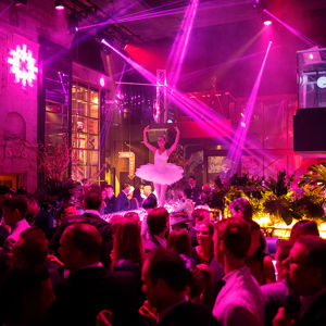Crowd and stage at event