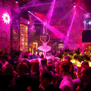 Crowd and stage at event